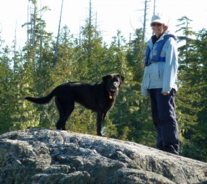 Barb and Elsie on the rocks.